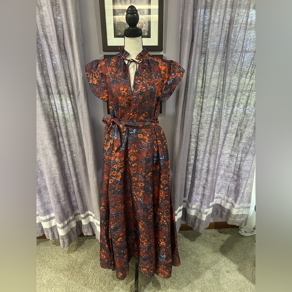 Samsoe Samsoe Floral Metallic Maxi Dress